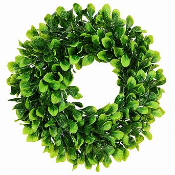 10 Inch Artificial Boxwood Wreath Indoor Outdoor Home Decor