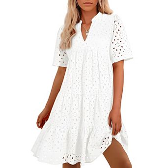 Lace Ruffle Summer Mini Dress