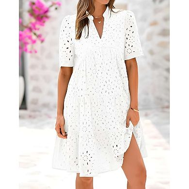 Lace Ruffle Summer Mini Dress