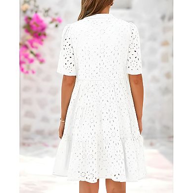 Lace Ruffle Summer Mini Dress