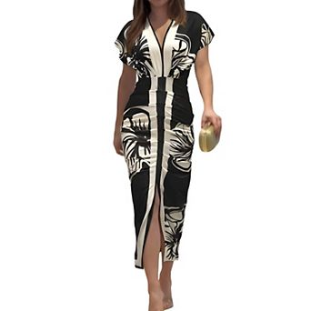 Floral Ruched Bodycon Dress