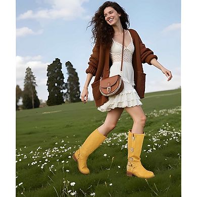 Women's Square Toe Knee Boots
