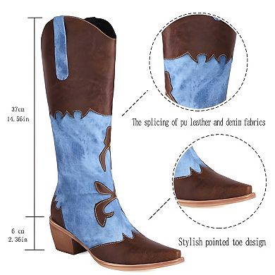 Women's Patchwork Western Boots