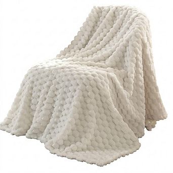 Fluffy Bubble Throw Blanket 350GSM Plush Soft Cozy Home Decor Blanket