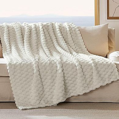 Fluffy Bubble Throw Blanket 350GSM Plush Soft Cozy Home Decor Blanket