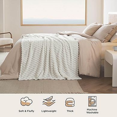 Fluffy Bubble Throw Blanket 350GSM Plush Soft Cozy Home Decor Blanket