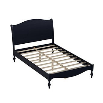 Pnronnc Vintage Platform Bed Frame with Arched Headboard and Footboard, Wood Bed Frame for Bedroom