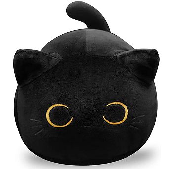 Soft Black Cat Plush Pillow Stuffed Animal Toy Gift 8 Inch