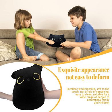 Soft Black Cat Plush Pillow Stuffed Animal Toy Gift 8 Inch
