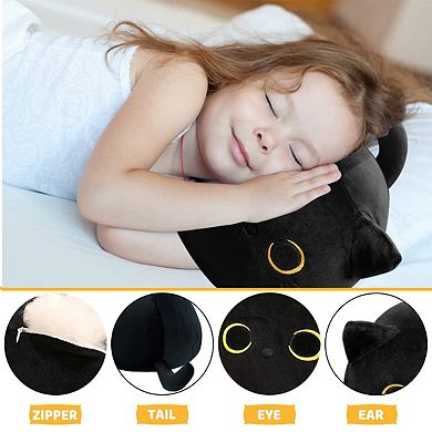 Soft Black Cat Plush Pillow Stuffed Animal Toy Gift 8 Inch