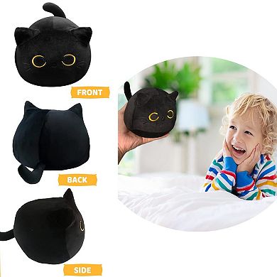 Soft Black Cat Plush Pillow Stuffed Animal Toy Gift 8 Inch
