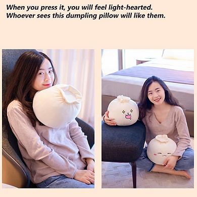 Dumpling Plush Throw Pillow Cute Stuffed Bun Soft Toss Pillow 6.3x9.8 inches