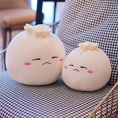 Dumpling Plush Throw Pillow Cute Stuffed Bun Soft Toss Pillow 6.3x9.8 inches