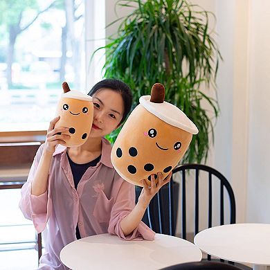 Cute Boba Plush Bubble Tea Milk Cup Pillow Soft Hugging Toy 9.4 Inch