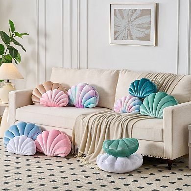 Seashell Decorative Pillow 3D Shell Shaped Throw Pillow Soft PP Cotton Beach Cushion 14x11 Inch