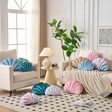 Seashell Decorative Pillow 3D Shell Shaped Throw Pillow Soft PP Cotton Beach Cushion 14x11 Inch