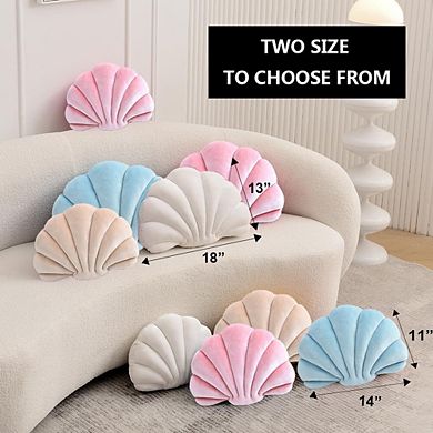 Seashell Decorative Pillow 3D Shell Shaped Throw Pillow Soft PP Cotton Beach Cushion 14x11 Inch