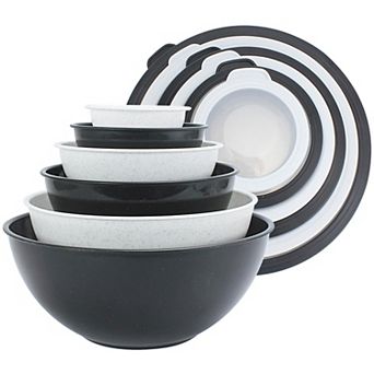 Piece Plastic Nesting Mixing Bowl Set Microwave Safe Food Prep Storage