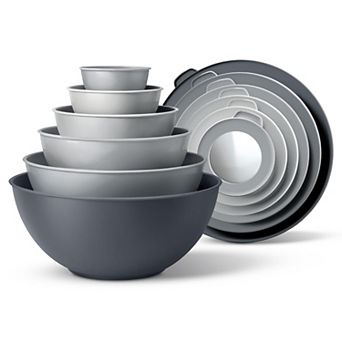 Piece Plastic Nesting Mixing Bowl Set Microwave Safe Food Prep Storage