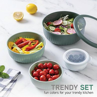 Small Mixing Bowl Set with Lids Nesting Food Safe Dishwasher Freezer Safe