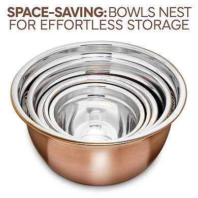 18 Piece Stainless Steel Mixing Set Airtight Lids Nesting Food Storage Containers Meal Prep Kitchen