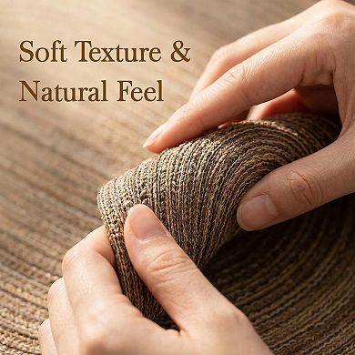 Woven Oval Braided Placemats Set Heat Resistant Washable Non-slip Table Mats for Kitchen Dining