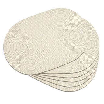Woven Oval Braided Placemats Set Heat Resistant Washable Non-slip Table Mats for Kitchen Dining