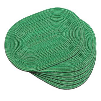 Woven Oval Braided Placemats Set Heat Resistant Washable Non-slip Table Mats for Kitchen Dining
