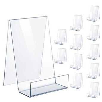 12 Pack Clear Acrylic Book Display Stand Easel for Books Tablets Artworks Albums