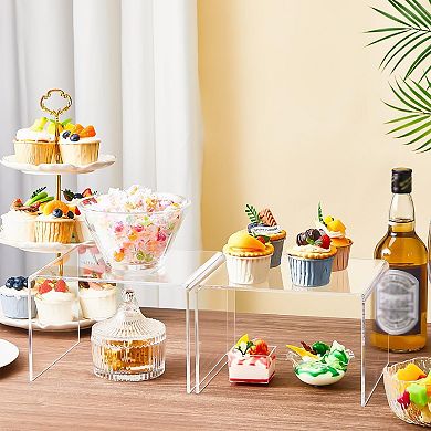 2 Large 9" Clear Acrylic Display Risers 5mm Thick for Collectibles Cupcakes Food Figures Perfume
