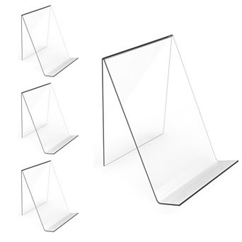 Clear Display Easel 4 pc Transparent Holder for Books Pictures Artworks CDs