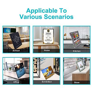 Clear Display Easel 4pc Transparent Holder for Books Pictures Artworks CDs