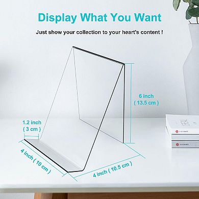 Clear Display Easel 4pc Transparent Holder for Books Pictures Artworks CDs