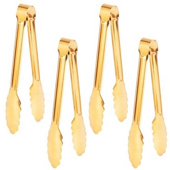 4 Pack Metal Serving Tongs Stainless Steel Buffet Party Utensils