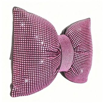 2 Bling Car Neck Pillows Rhinestone Bowknot Headrest Support
