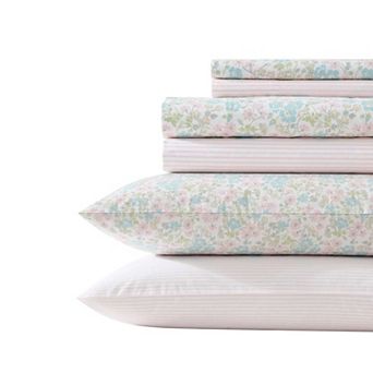 Sheet Set 100% Cotton Percale Deep Pocket 4 Pillowcases