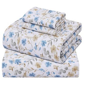 Cotton Percale Sheets 3 pc Set 200 Thread Count 16" Deep Pocket Breathable Lightweight Crisp
