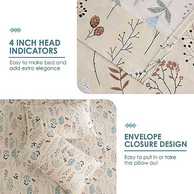 Boho Floral Cotton Sheet Set 300 TC Sateen Deep Pocket 3-Piece