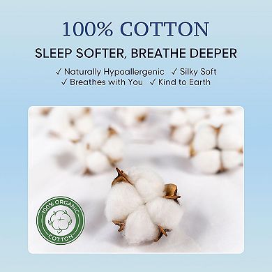 Boho Floral Cotton Sheet Set 300 TC Sateen Deep Pocket 3-Piece