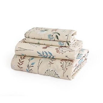 Boho Floral Cotton Sheet Set 300 TC Sateen Deep Pocket 3 pc