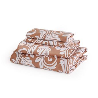 Boho Floral Cotton Sheet Set 300 TC Sateen Deep Pocket 3 pc