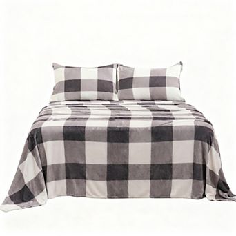 Fleece Bed Sheet Set Ultra-soft Plush Deep Pockets 3 pc Bedding Pillowcases