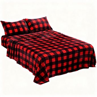 Fleece Bed Sheet Set Ultra-soft Plush Deep Pockets 3 pc Bedding Pillowcases