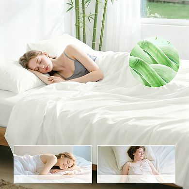 3 Piece Rayon Sheets Set Breathable Silky Deep Pocket Hotel Bedding