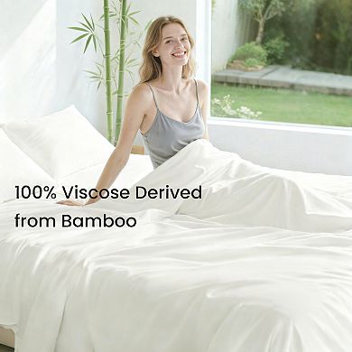 3 Piece Rayon Sheets Set Breathable Silky Deep Pocket Hotel Bedding