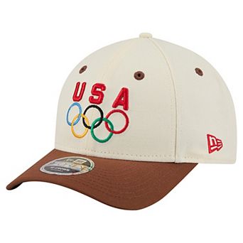 Men's New Era Cream/Brown Team USA 9FORTY M-Crown Adjustable Hat