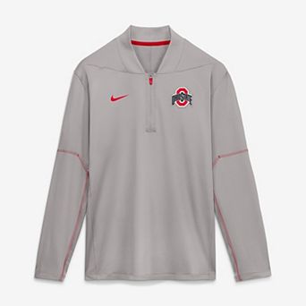 Men's Nike Gray Ohio State Buckeyes 2026 Sideline Midweight Half-Zip Dri-FIT Pullover