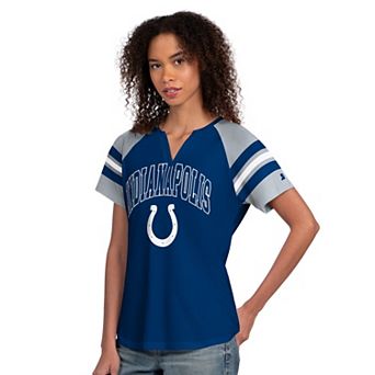 Women's Starter Royal Indianapolis Colts Game On Notch Neck Raglan T-Shirt