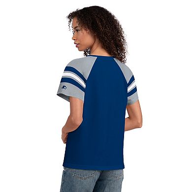 Women's Starter Royal Indianapolis Colts Game On Notch Neck Raglan T-Shirt