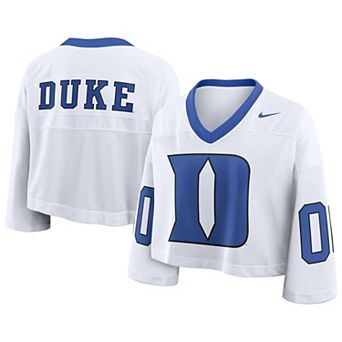 Women's Nike White Duke Blue Devils Oversized Logo Cropped Fashion Jersey